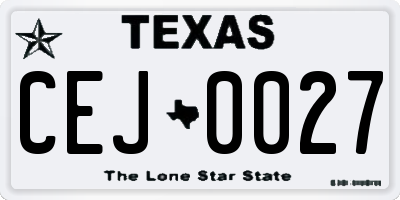 TX license plate CEJ0027