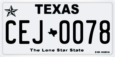 TX license plate CEJ0078