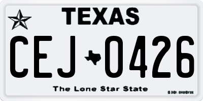 TX license plate CEJ0426