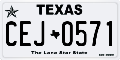TX license plate CEJ0571