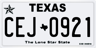 TX license plate CEJ0921