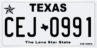 TX license plate CEJ0991