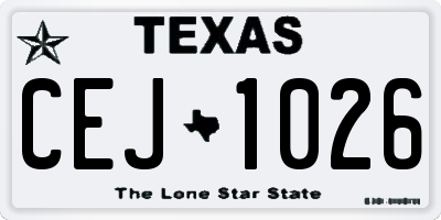 TX license plate CEJ1026