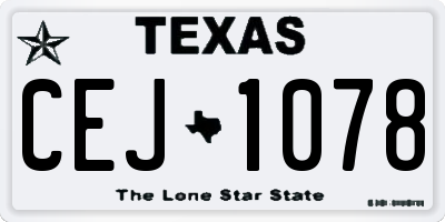 TX license plate CEJ1078