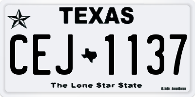 TX license plate CEJ1137