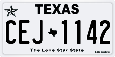 TX license plate CEJ1142