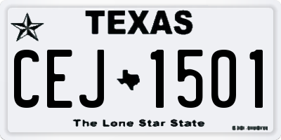 TX license plate CEJ1501