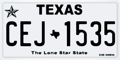 TX license plate CEJ1535