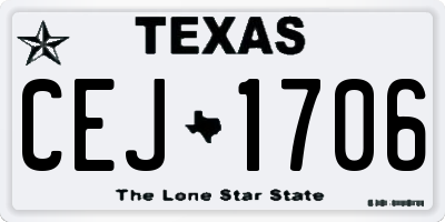 TX license plate CEJ1706