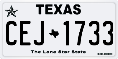 TX license plate CEJ1733