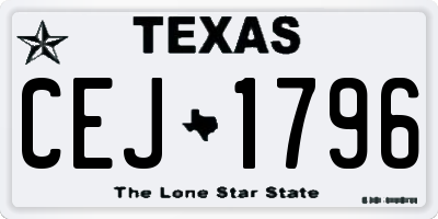 TX license plate CEJ1796