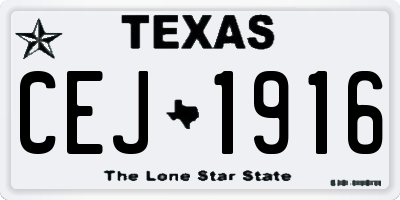 TX license plate CEJ1916