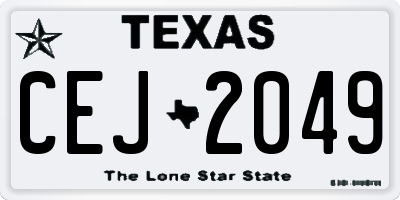 TX license plate CEJ2049