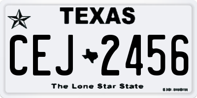 TX license plate CEJ2456