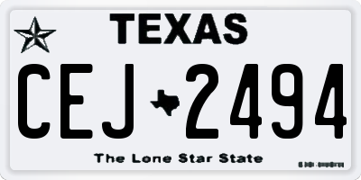 TX license plate CEJ2494