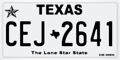 TX license plate CEJ2641