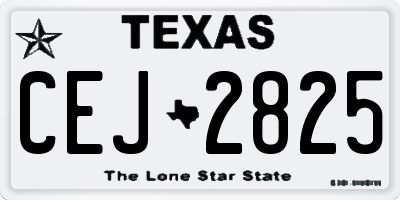 TX license plate CEJ2825