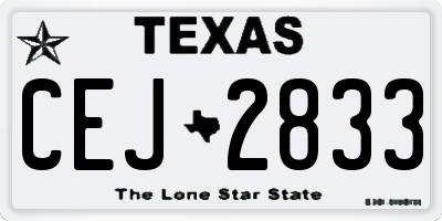 TX license plate CEJ2833