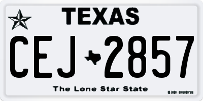 TX license plate CEJ2857