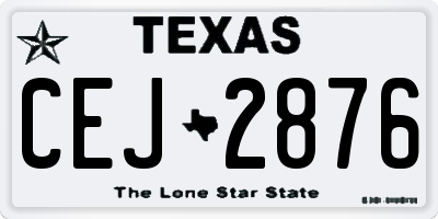 TX license plate CEJ2876