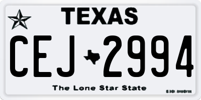 TX license plate CEJ2994