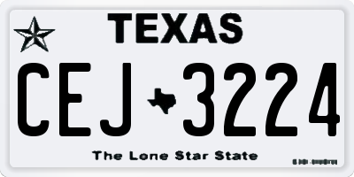 TX license plate CEJ3224