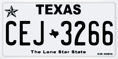 TX license plate CEJ3266