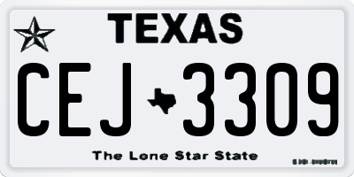 TX license plate CEJ3309