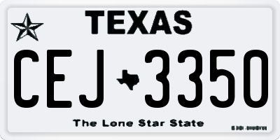 TX license plate CEJ3350