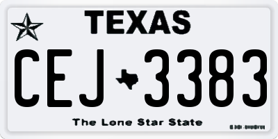 TX license plate CEJ3383