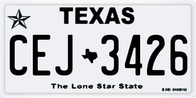 TX license plate CEJ3426