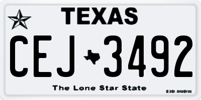 TX license plate CEJ3492
