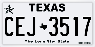 TX license plate CEJ3517