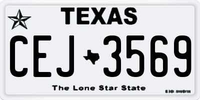 TX license plate CEJ3569