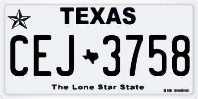 TX license plate CEJ3758