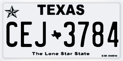 TX license plate CEJ3784