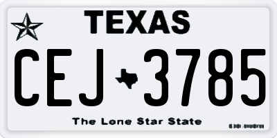 TX license plate CEJ3785