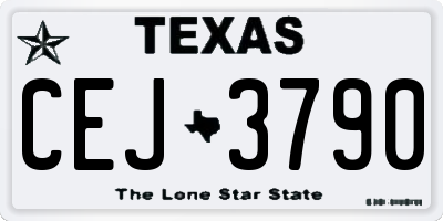 TX license plate CEJ3790
