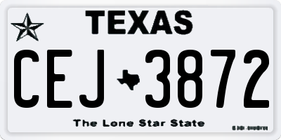 TX license plate CEJ3872