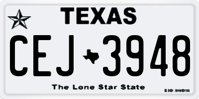 TX license plate CEJ3948