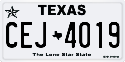 TX license plate CEJ4019