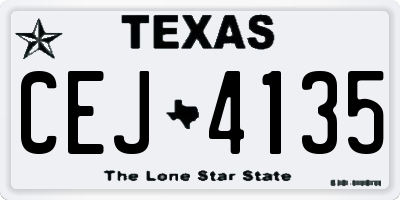 TX license plate CEJ4135