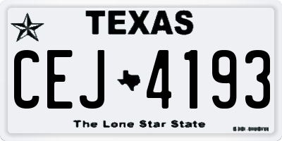 TX license plate CEJ4193