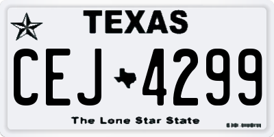 TX license plate CEJ4299