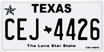 TX license plate CEJ4426