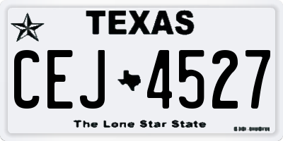 TX license plate CEJ4527