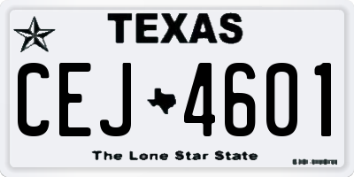 TX license plate CEJ4601