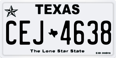 TX license plate CEJ4638