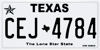 TX license plate CEJ4784