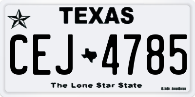 TX license plate CEJ4785
